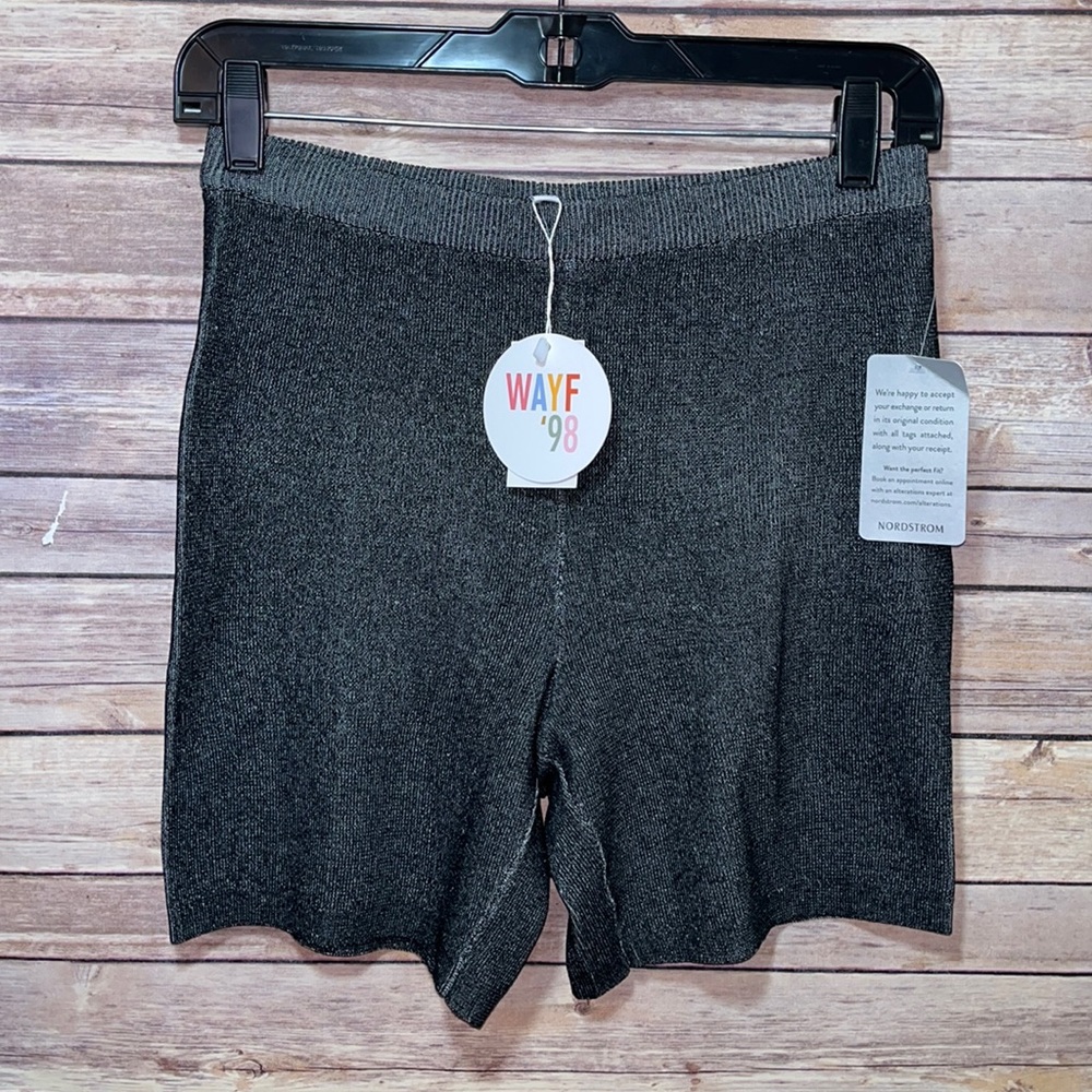 ⭐️ WAYF Sweater Knitted Shorts NWT Size Small Black Onyx F1